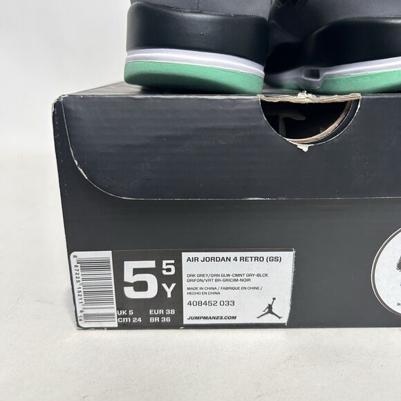 Nike Shoes Air Jordan 4 Retro BG “Green Glow” 2024 - Picture 8 of 8